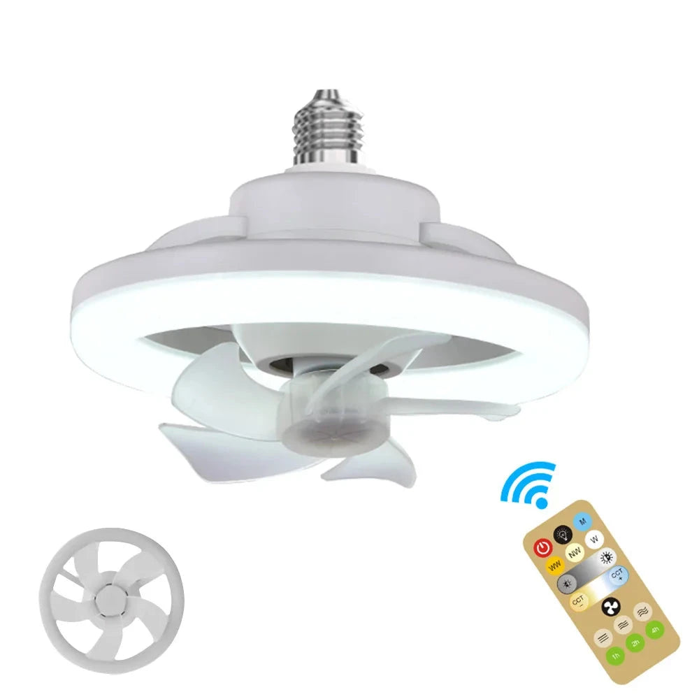 48W/60W Ceiling Fan with Lighting Lamp E27 Converter