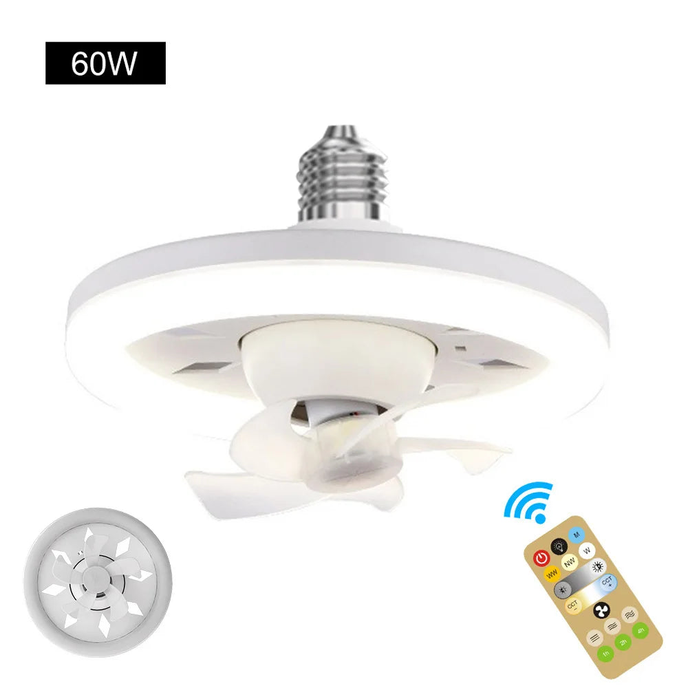 48W/60W Ceiling Fan with Lighting Lamp E27 Converter